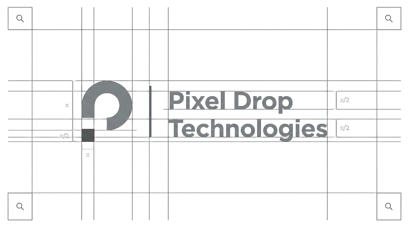 Construction du logo Pixel Drop